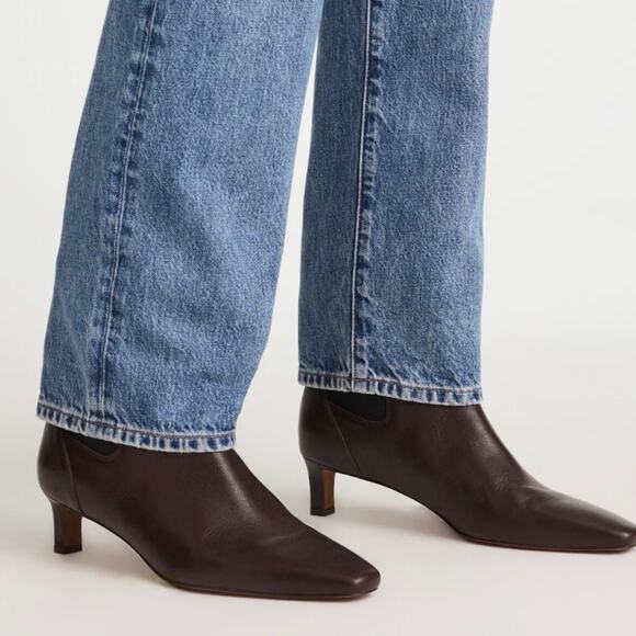 NEW Madewell The Dimes Chelsea Dark Brown Leather Ankle Booties Turkish Coffee 9 - Picture 3 of 12